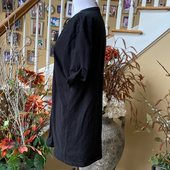 Emma & Sam XS Black Lace Up Front Tunic/Short Dress - Picture 2 of 5